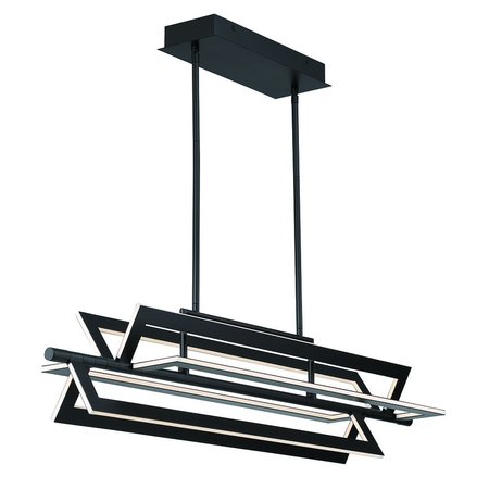 EUROFASE Livra Modern LED Indoor Chandelier, 1-Light, Geometric, Dimmable, Black 44077-013